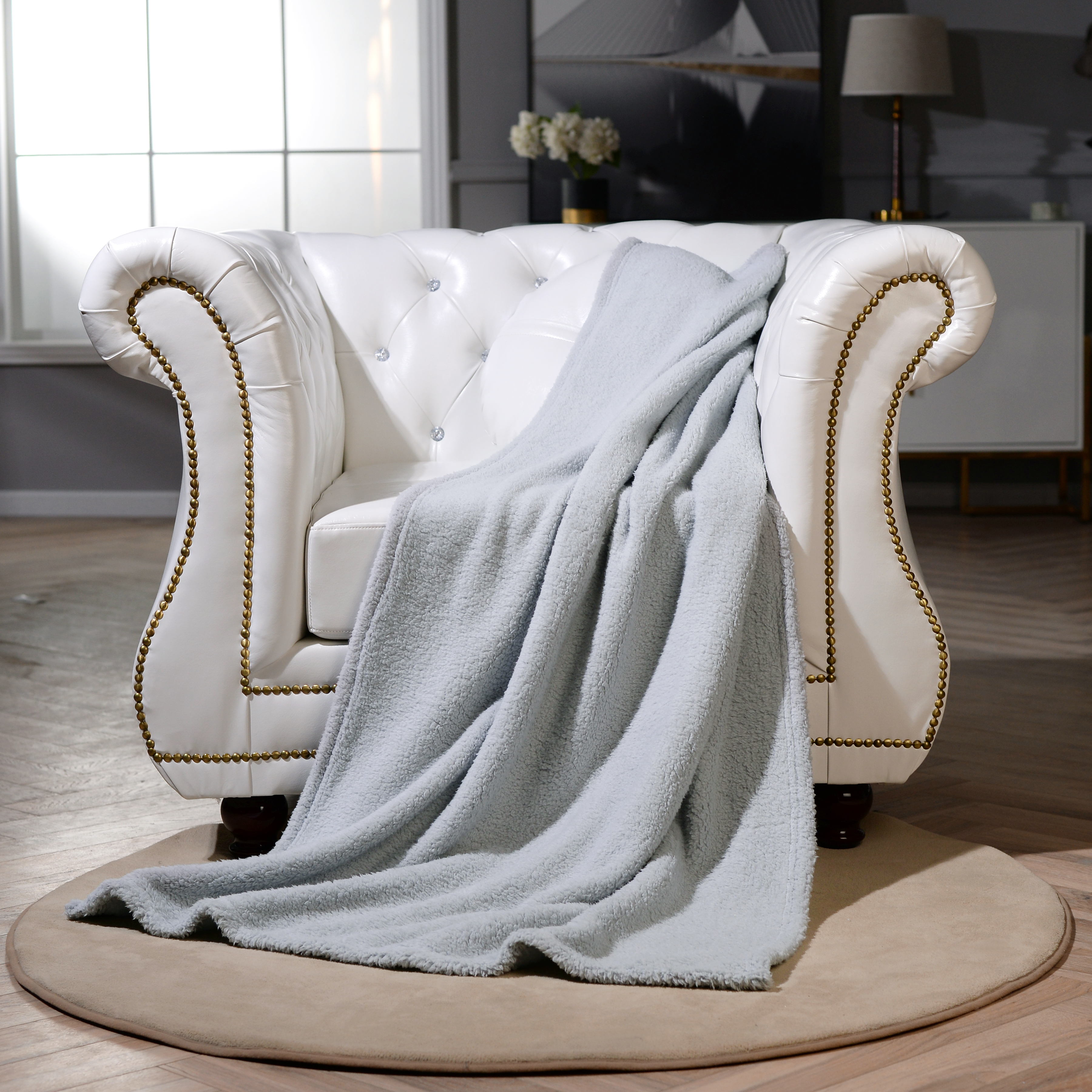 Slate Grey Teddy Fleece Throw /Blanket  Luxury Soft Double Warm Large 150x200cm 
